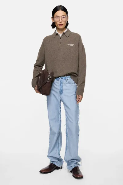 Wool knit polo