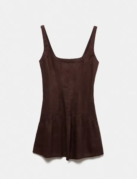 Marks & Spencer Pure Linen Square Neck Peplum Top