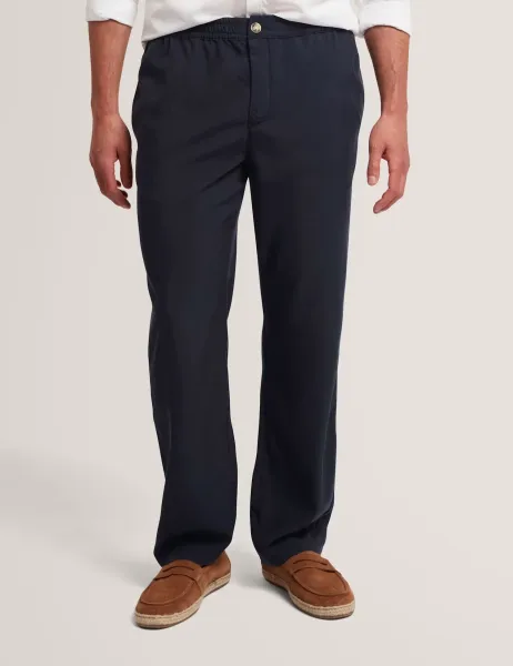 Ted Baker Tapered Fit Elasticated Waist Trousers Navy