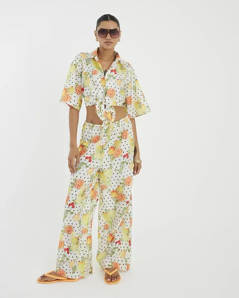River Island Fruit Print Beach Trousers