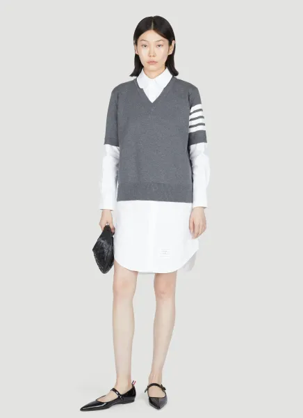 Knit Jumper-Dress with built-in Shirt