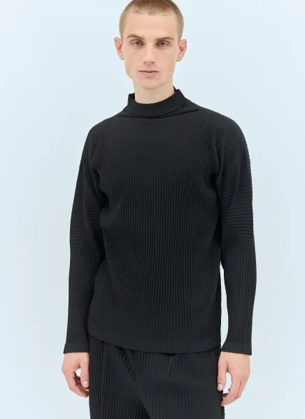 Long-Sleeve Pleated Top