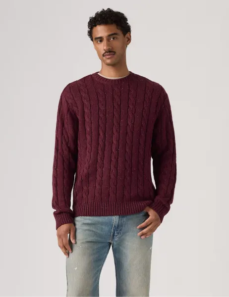 Levi's Levi's Laurel Cable Knit Crew Neck Jumper Burgundy