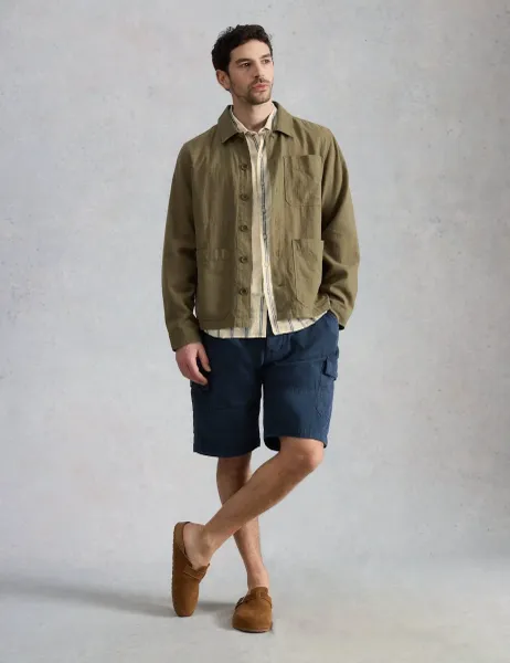 White Stuff Regular Fit Pure Linen Striped Shirt Natural Mix