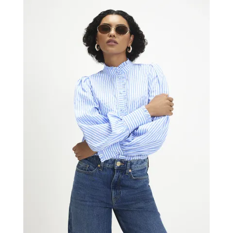 River Island Stripe Half Placket Blouse