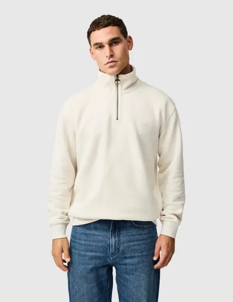 Rodd & Gunn Newfield Cotton Rich Quarter Zip Sweatshirt Oatmeal