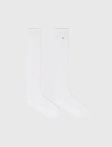 Knee-high pointelle socks