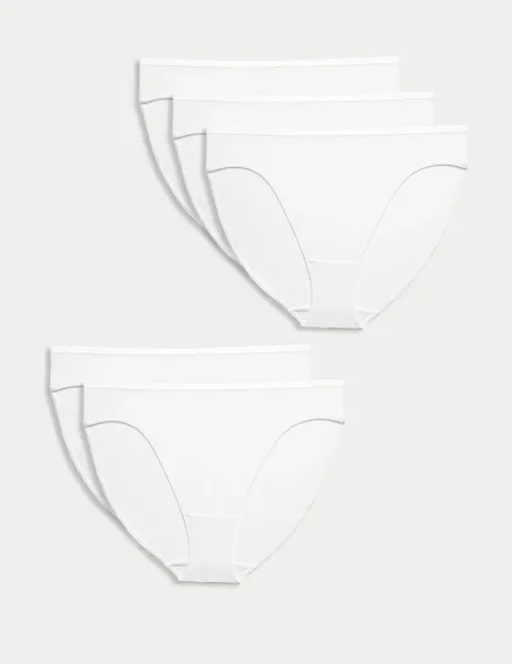 Marks & Spencer 5pk Cotton Modal High Leg Knickers White