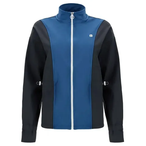 Freddy Zip Up Sweatshirt - Black + Blue Panel