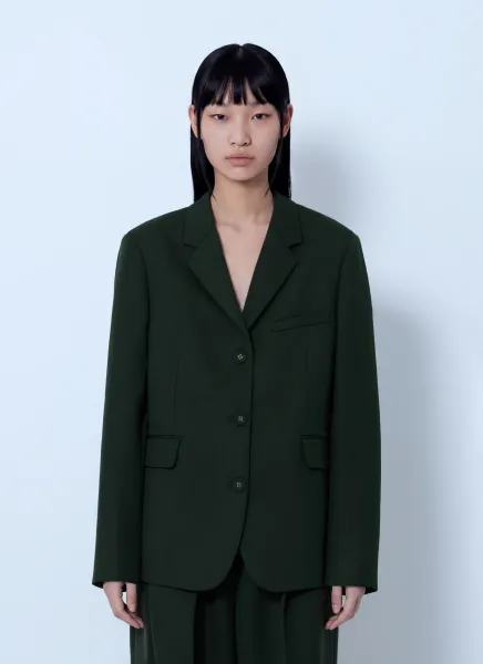 GANNI Single Wool Twill Blazer