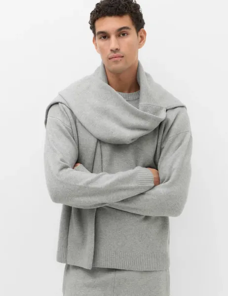 Marks & Spencer Relaxed Crew Neck Knitted Jumper Grey