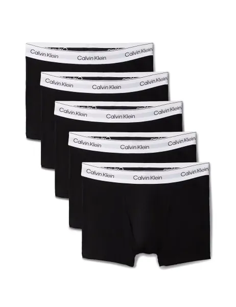 Calvin Klein 5 Pack Cotton Rich Relaxed Dart Trunks Black