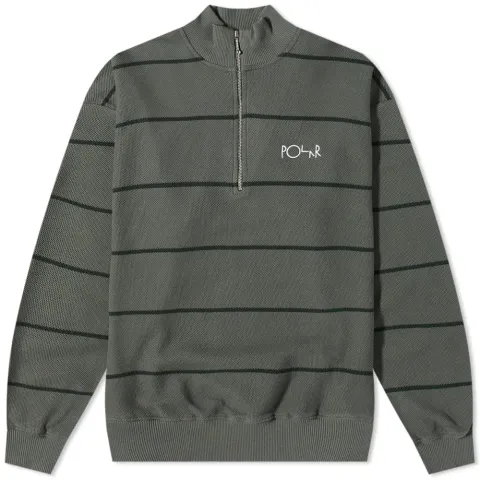 Polar Skate Co. Stripe Zip Neck Pique Sweat