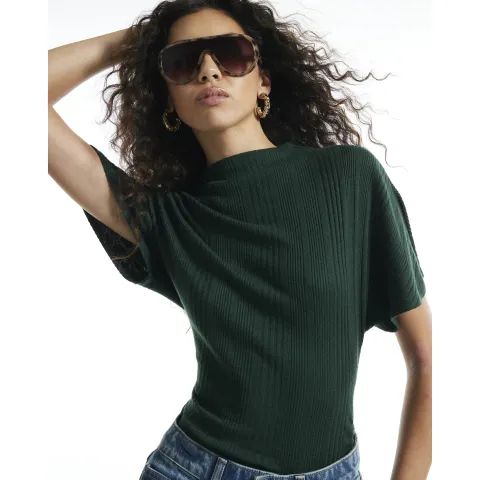 River Island Rib Ruched T-Shirt