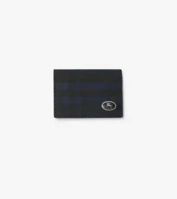 Check Bifold Card Case​ in Navy