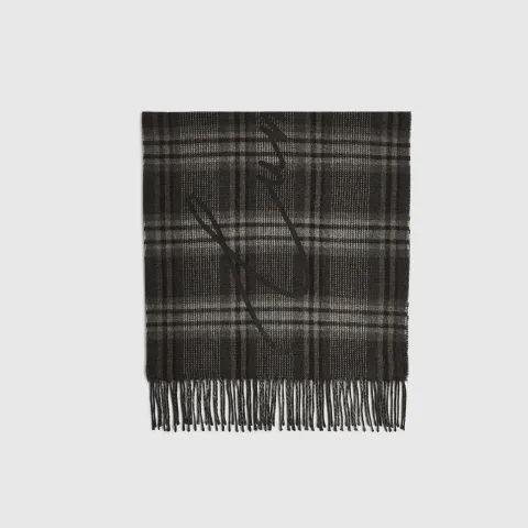 River Island Lumieux Embroidery Check Scarf
