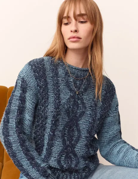 Per Una Cable Knit Crew Neck Relaxed Jumper
