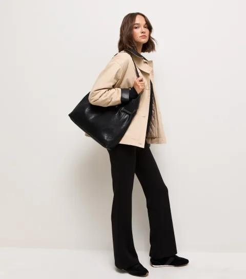 Women's Premium Black Flared Leg Jogger Trousers