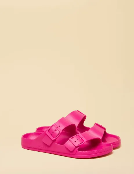 Joules Double Strap Buckle Sliders Light Pink