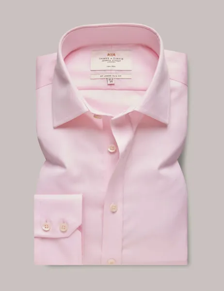 Hawes & Curtis Slim Fit Non Iron Pure Cotton Twill Shirt Pink