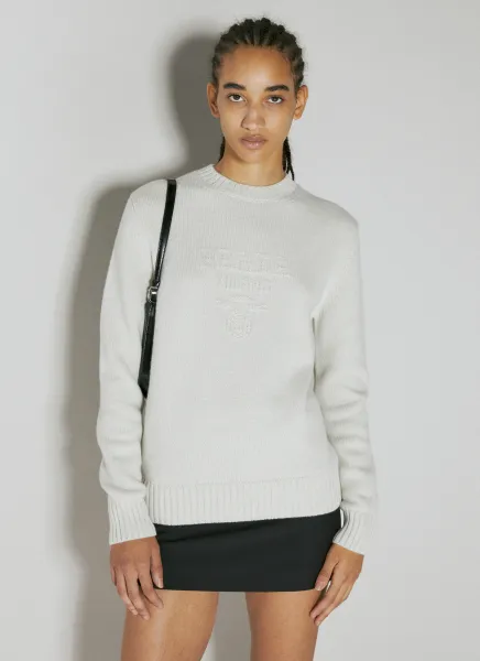 Logo Embroidery Knit Sweater
