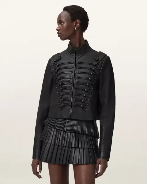 Rummy Cropped Leather Jacket