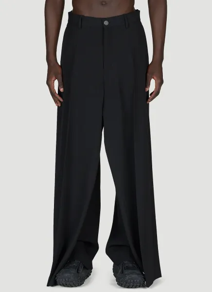 Tailored Double-Front Suit Pants