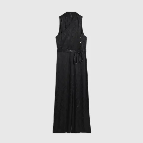 River Island Petite Satin Jacquard Jumpsuit