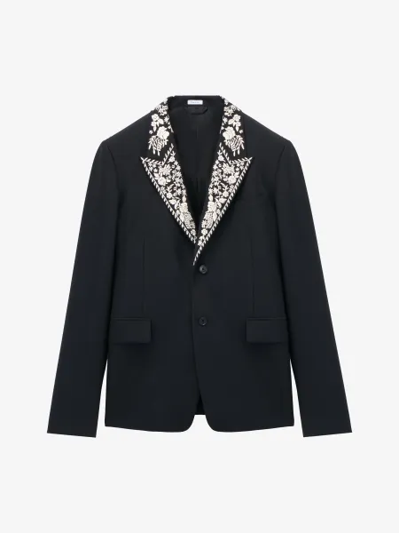 Floral Embroidery Double-breasted Jacket