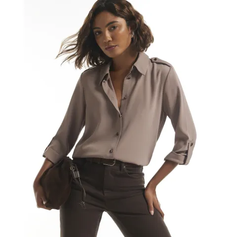 River Island Turnback Sleeve Shirt