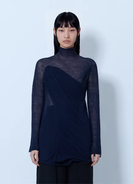 Issey Miyake Sheer Turtleneck Sweater