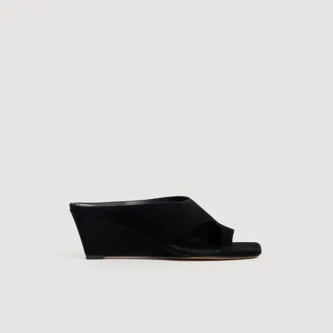SANDRO Suede wedge sandals