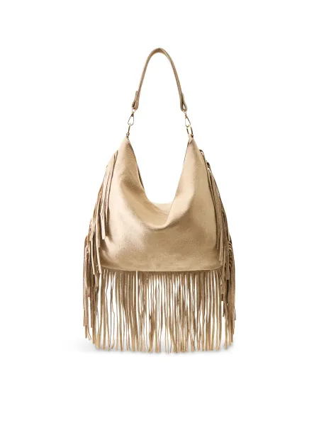 Marlon Maxi Charlize Fringe Suede Shoulder Bag