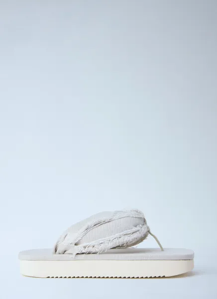Frayed Edge Thong Sandals