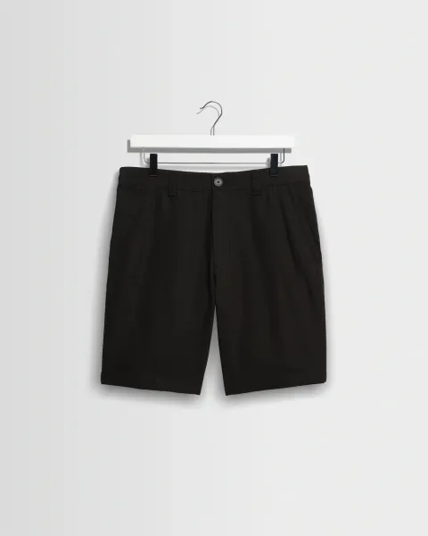 Trinity - Black Cotton Tencel Shorts