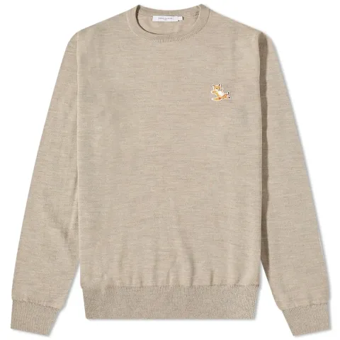 Chillax Fox Patch Classic R-Neck Jumper