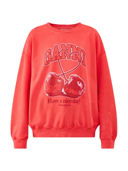 GANNI Isoli Cherry Wash Effect Sweatshirt