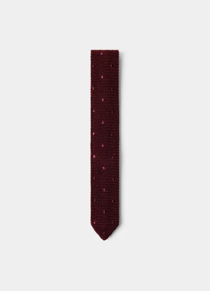 Silk Tonal Dot Knit Tie - Made in Italy