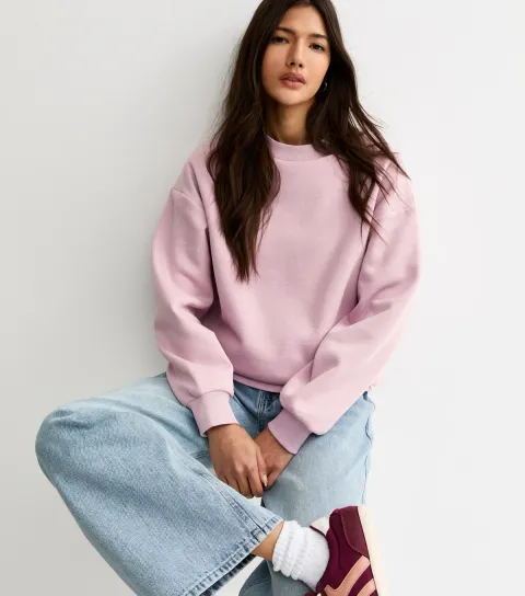 New Look Women's Lilac Crew Neck Sweatshirt