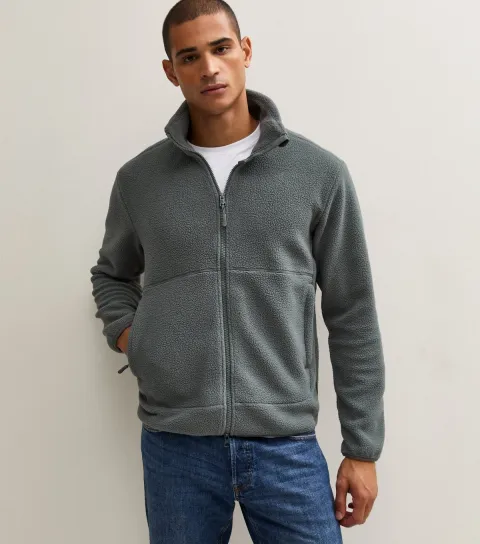 Jack & Jones Men's Teal Fleece Long Sleeve Jacket