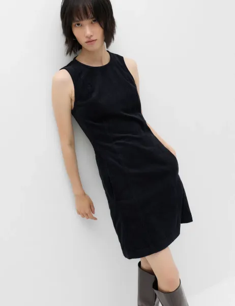 Marks & Spencer Cord Mini Shift Dress Midnight Navy