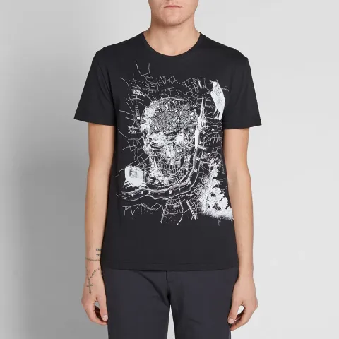 London Map Skull Print Tee