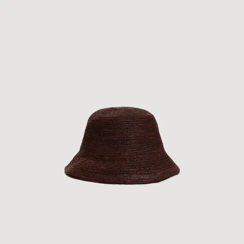 Crochet raffia bucket hat