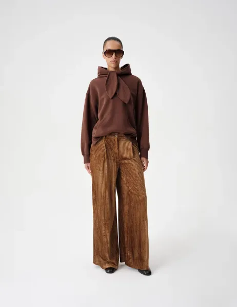 Marks & Spencer Velvet Cord Wide Leg Trousers Spice