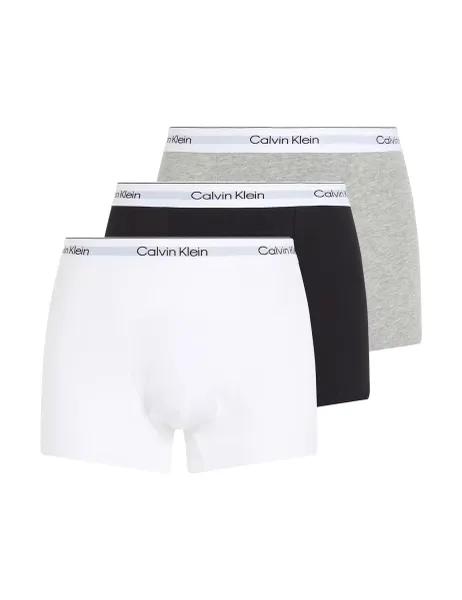 Calvin Klein 3 Pack Icon Cotton Stretch Dart Trunks Grey Mix
