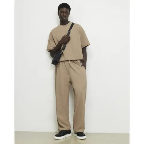 River Island Wide Leg Waffle Textured Joggers