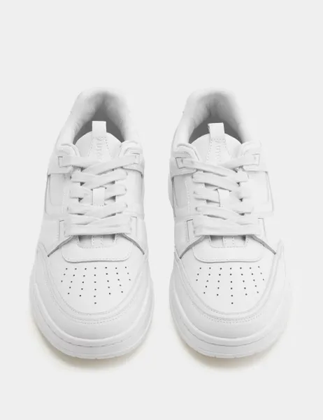 Autograph Leather High Profile Lace Up Trainers White