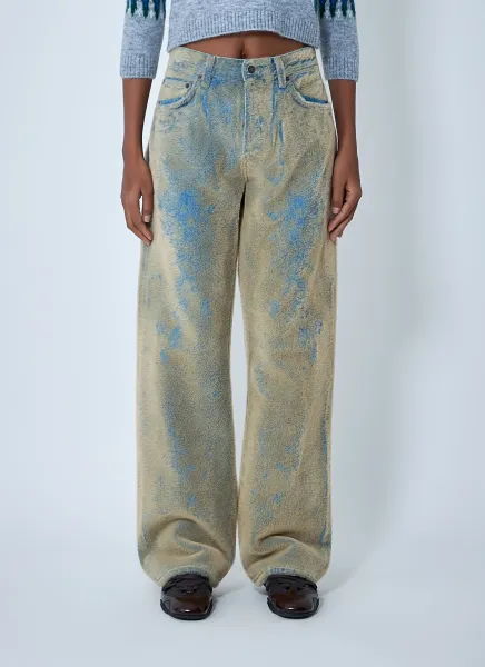 Flocked Denim Jeans