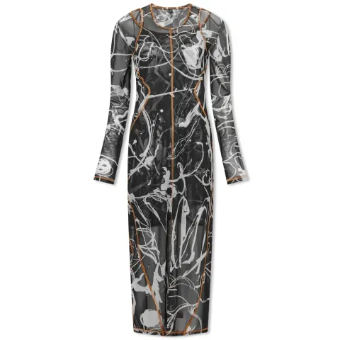 Long Sleeve Mesh Dress