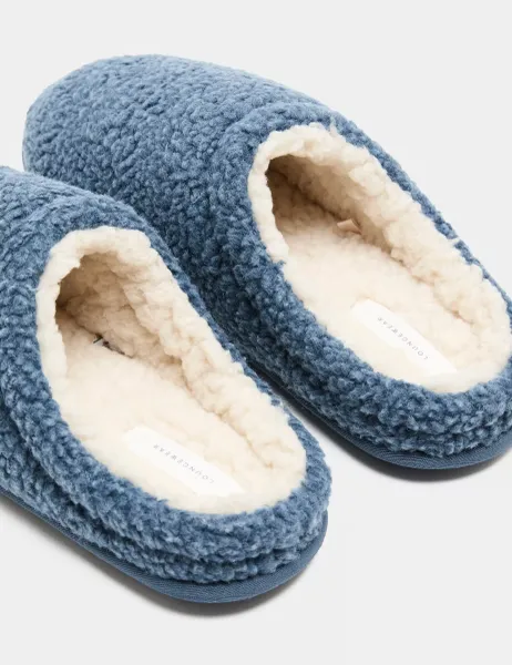 Marks & Spencer Cosy Mule Slippers with Freshfeet Blue